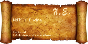 Nán Endre névjegykártya